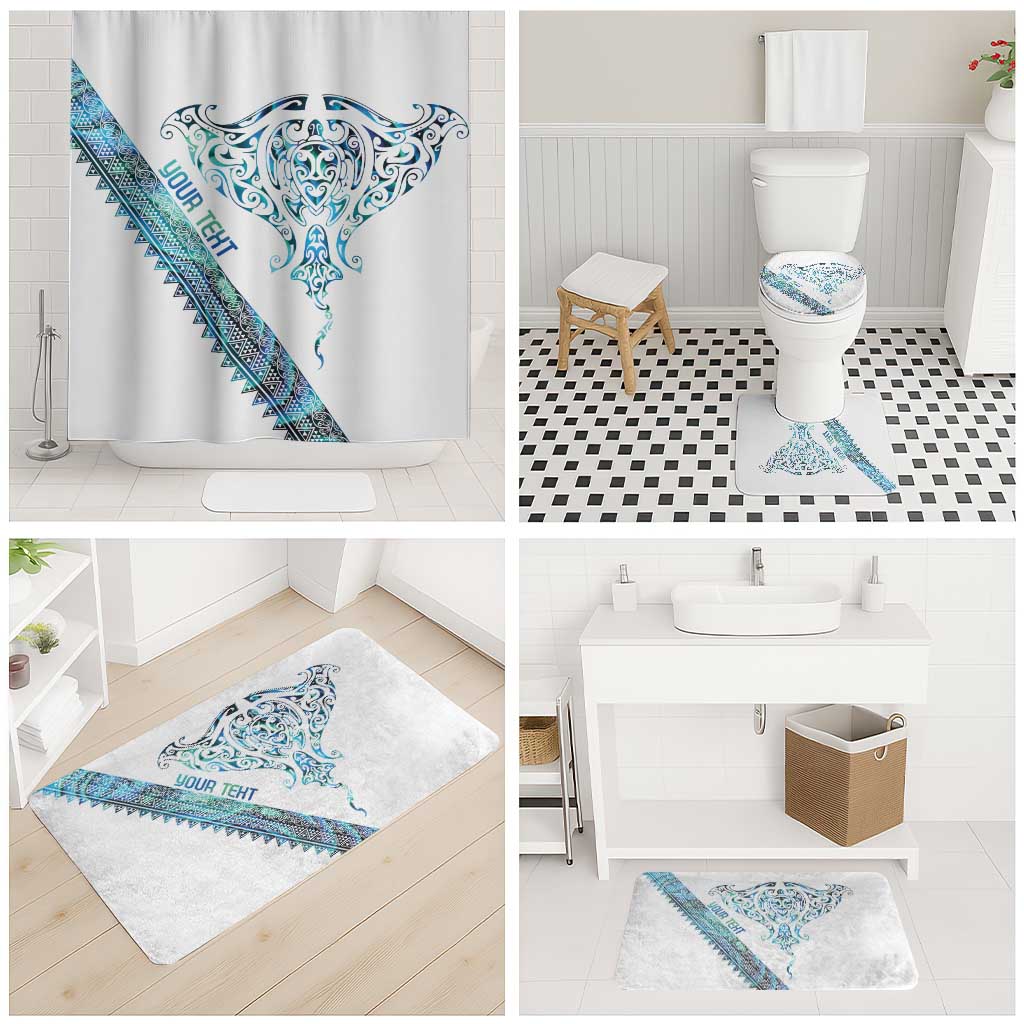Kahui Whetu Paua shell Kowhaiwhai Taniko Personalised Bathroom Set Manta Ray Shark-Turtle Maori Tribal Style
