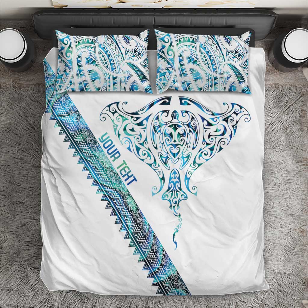 Kahui Whetu Paua shell Kowhaiwhai Taniko Personalised Bedding Set Manta Ray Shark-Turtle Maori Tribal Style