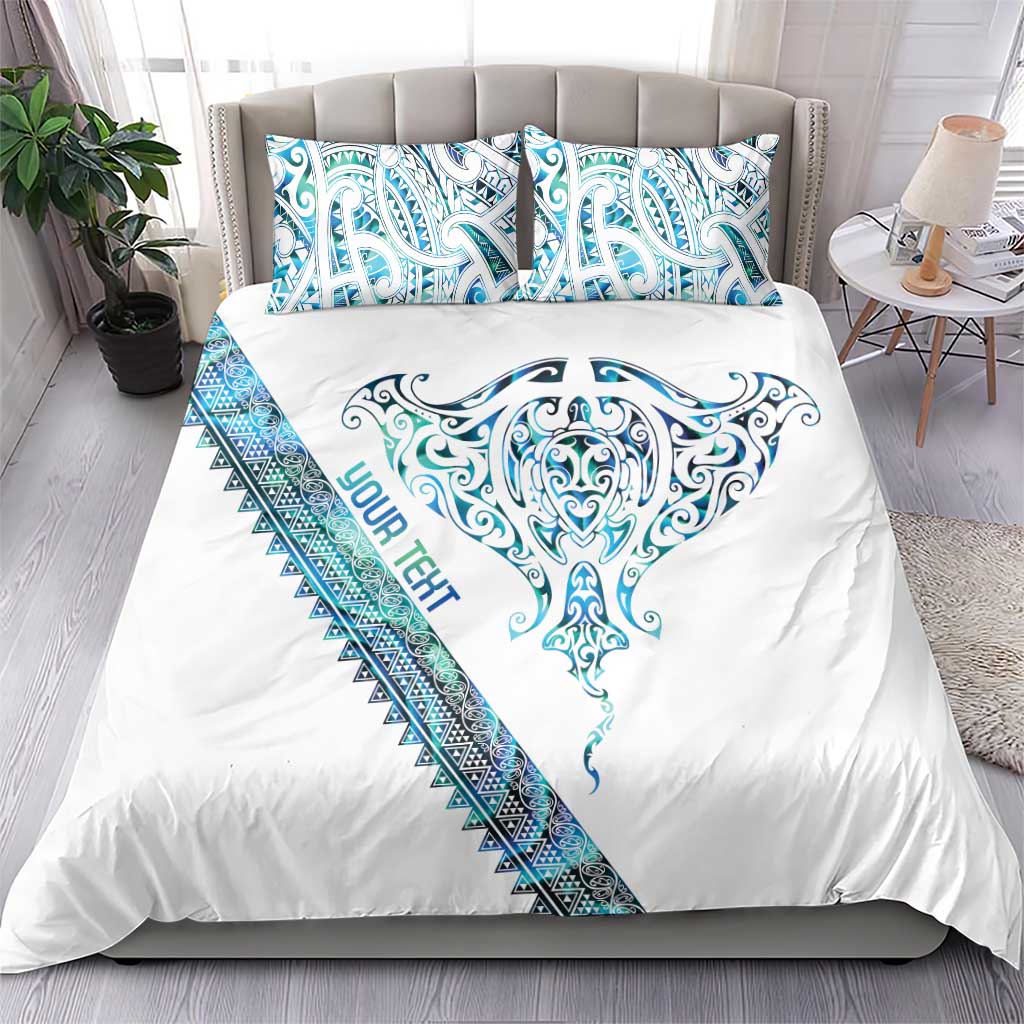 Kahui Whetu Paua shell Kowhaiwhai Taniko Personalised Bedding Set Manta Ray Shark-Turtle Maori Tribal Style