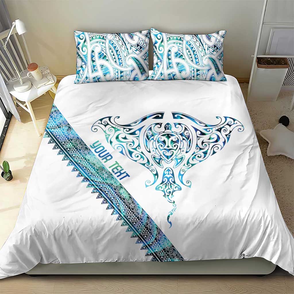 Kahui Whetu Paua shell Kowhaiwhai Taniko Personalised Bedding Set Manta Ray Shark-Turtle Maori Tribal Style