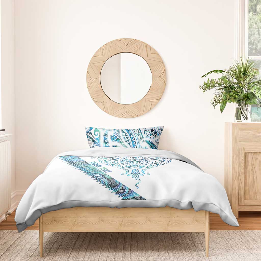 Kahui Whetu Paua shell Kowhaiwhai Taniko Personalised Bedding Set Manta Ray Shark-Turtle Maori Tribal Style