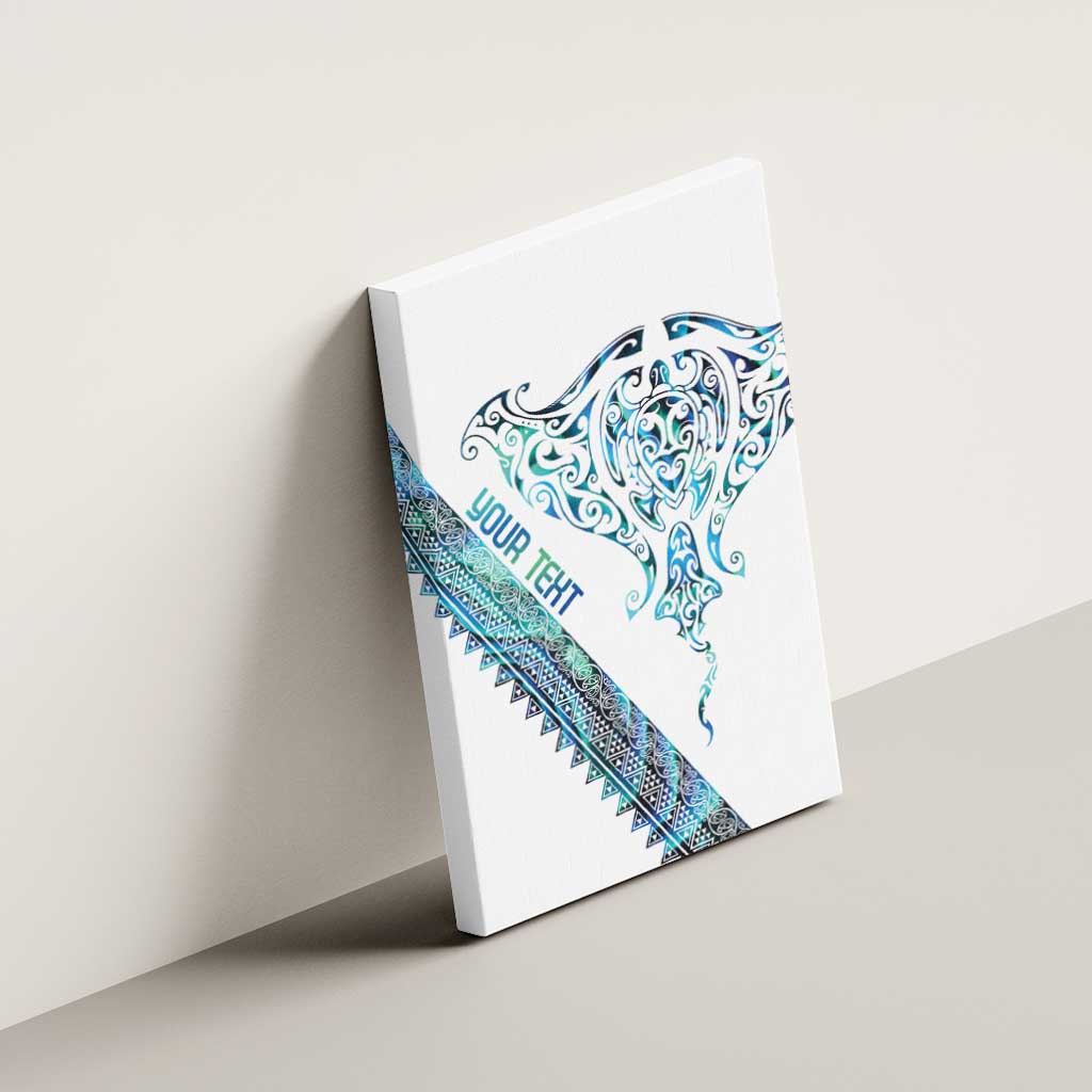 Kahui Whetu Paua shell Kowhaiwhai Taniko Personalised Canvas Wall Art Manta Ray Shark-Turtle Maori Tribal Style LT9 - Polynesian Pride