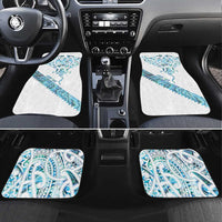 Kahui Whetu Paua shell Kowhaiwhai Taniko Personalised Car Mats Manta Ray Shark-Turtle Maori Tribal Style LT9 Set 4pcs Blue - Polynesian Pride