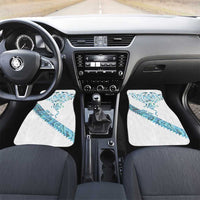 Kahui Whetu Paua shell Kowhaiwhai Taniko Personalised Car Mats Manta Ray Shark-Turtle Maori Tribal Style LT9 Set 2pcs - Front Blue - Polynesian Pride