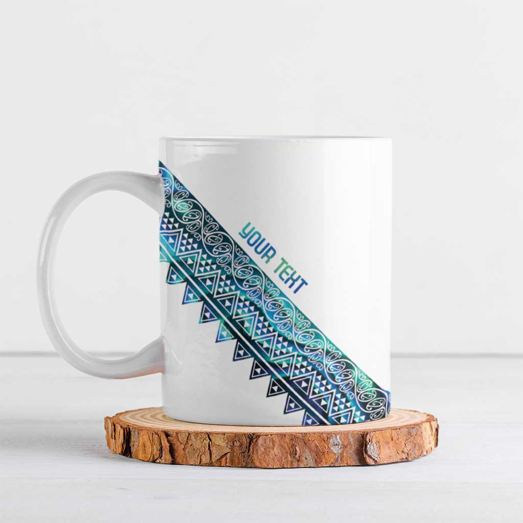 Kahui Whetu Paua shell Kowhaiwhai Taniko Personalised Ceramic Mug Manta Ray Shark-Turtle Maori Tribal Style