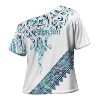 Kahui Whetu Paua shell Kowhaiwhai Taniko Personalised Cross Shoulder Shirt Manta Ray Shark-Turtle Maori Tribal Style LT9 - Polynesian Pride