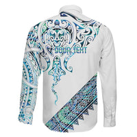 Kahui Whetu Paua shell Kowhaiwhai Taniko Personalised Family Matching Short Sleeve Bodycon Dress and Hawaiian Shirt Manta Ray Shark-Turtle Maori Tribal Style LT9 - Polynesian Pride