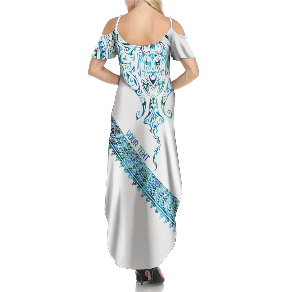 Kahui Whetu Paua shell Kowhaiwhai Taniko Personalised Family Matching Summer Maxi Dress and Hawaiian Shirt Manta Ray Shark-Turtle Maori Tribal Style LT9 - Polynesian Pride