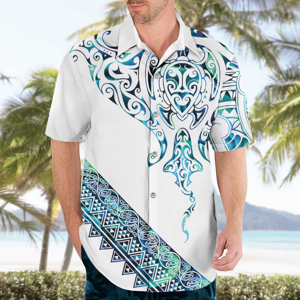 Kahui Whetu Paua shell Kowhaiwhai Taniko Personalised Hawaiian Shirt Manta Ray Shark-Turtle Maori Tribal Style LT9 - Polynesian Pride