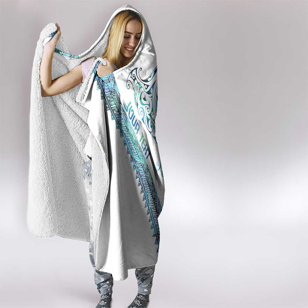 Kahui Whetu Paua shell Kowhaiwhai Taniko Personalised Hooded Blanket Manta Ray Shark-Turtle Maori Tribal Style LT9 - Polynesian Pride