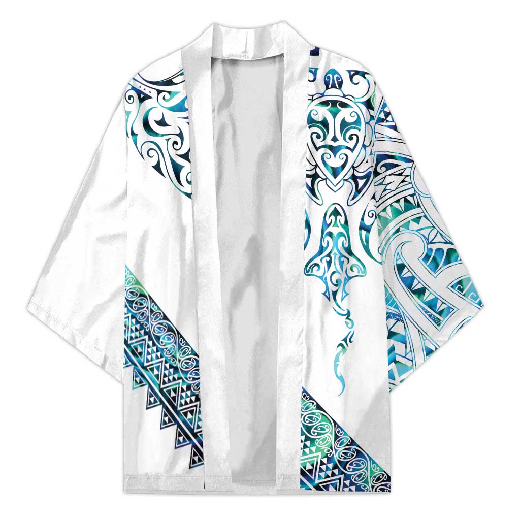 Kahui Whetu Paua shell Kowhaiwhai Taniko Personalised Kimono Manta Ray Shark-Turtle Maori Tribal Style LT9 Unisex Blue - Polynesian Pride