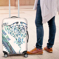 Kahui Whetu Paua shell Kowhaiwhai Taniko Personalised Luggage Cover Manta Ray Shark-Turtle Maori Tribal Style LT9 Blue - Polynesian Pride
