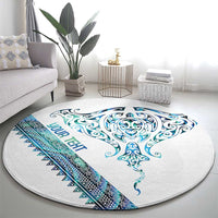 Kahui Whetu Paua shell Kowhaiwhai Taniko Personalised Round Carpet Manta Ray Shark-Turtle Maori Tribal Style LT9 - Polynesian Pride