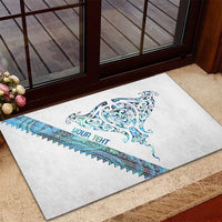 Kahui Whetu Paua shell Kowhaiwhai Taniko Personalised Rubber Doormat Manta Ray Shark-Turtle Maori Tribal Style LT9 - Polynesian Pride