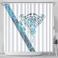 Kahui Whetu Paua shell Kowhaiwhai Taniko Personalised Shower Curtain Manta Ray Shark-Turtle Maori Tribal Style LT9 - Polynesian Pride