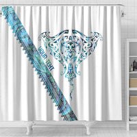 Kahui Whetu Paua shell Kowhaiwhai Taniko Personalised Shower Curtain Manta Ray Shark-Turtle Maori Tribal Style LT9 - Polynesian Pride