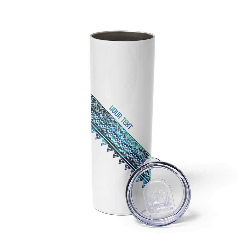 Kahui Whetu Paua shell Kowhaiwhai Taniko Personalised Skinny Tumbler Manta Ray Shark-Turtle Maori Tribal Style