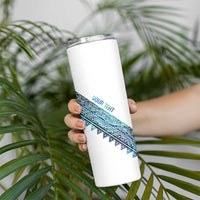 Kahui Whetu Paua shell Kowhaiwhai Taniko Personalised Skinny Tumbler Manta Ray Shark-Turtle Maori Tribal Style