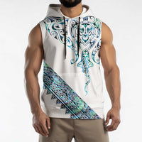 Kahui Whetu Paua shell Kowhaiwhai Taniko Personalised Sleeveless Hoodie Manta Ray Shark-Turtle Maori Tribal Style LT9 - Polynesian Pride