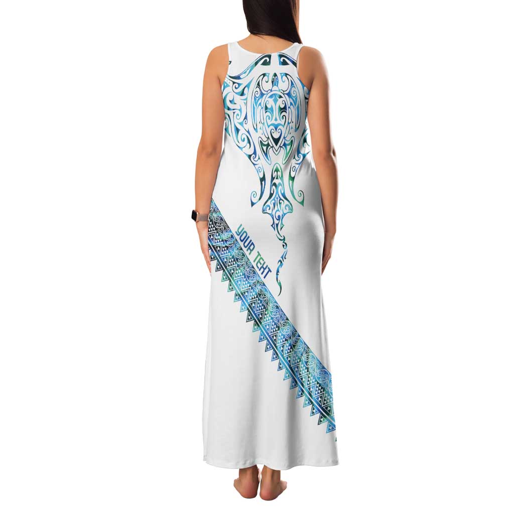 Kahui Whetu Paua shell Kowhaiwhai Taniko Personalised Tank Maxi Dress Manta Ray Shark-Turtle Maori Tribal Style LT9 - Polynesian Pride