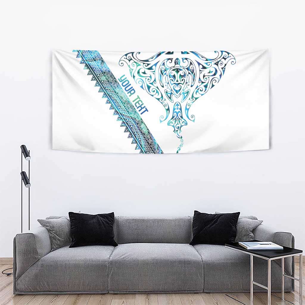 Kahui Whetu Paua shell Kowhaiwhai Taniko Personalised Tapestry Manta Ray Shark-Turtle Maori Tribal Style LT9 - Polynesian Pride