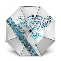 Kahui Whetu Paua shell Kowhaiwhai Taniko Personalised Umbrella Manta Ray Shark-Turtle Maori Tribal Style LT9 One Size Folded 11.42 inch Opened Diameter 37.4 inch Blue - Polynesian Pride