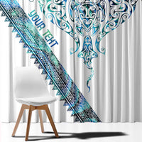 Kahui Whetu Paua shell Kowhaiwhai Taniko Personalised Window Curtain Manta Ray Shark-Turtle Maori Tribal Style LT9 - Polynesian Pride