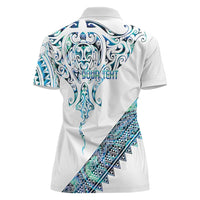 Kahui Whetu Paua shell Kowhaiwhai Taniko Personalised Women Polo Shirt Manta Ray Shark-Turtle Maori Tribal Style
