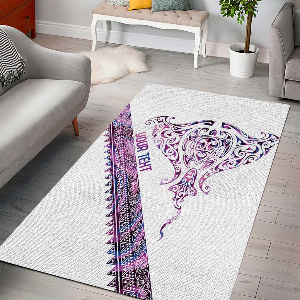 Mawhero Paua shell Kowhaiwhai Taniko Personalised Area Rug Manta Ray Shark-Turtle Maori Tribal Style LT9 - Polynesian Pride