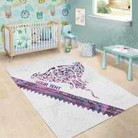 Mawhero Paua shell Kowhaiwhai Taniko Personalised Area Rug Manta Ray Shark-Turtle Maori Tribal Style LT9 - Polynesian Pride