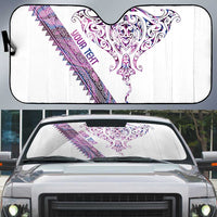 Mawhero Paua shell Kowhaiwhai Taniko Personalised Auto Sun Shade Manta Ray Shark-Turtle Maori Tribal Style LT9 Pink - Polynesian Pride