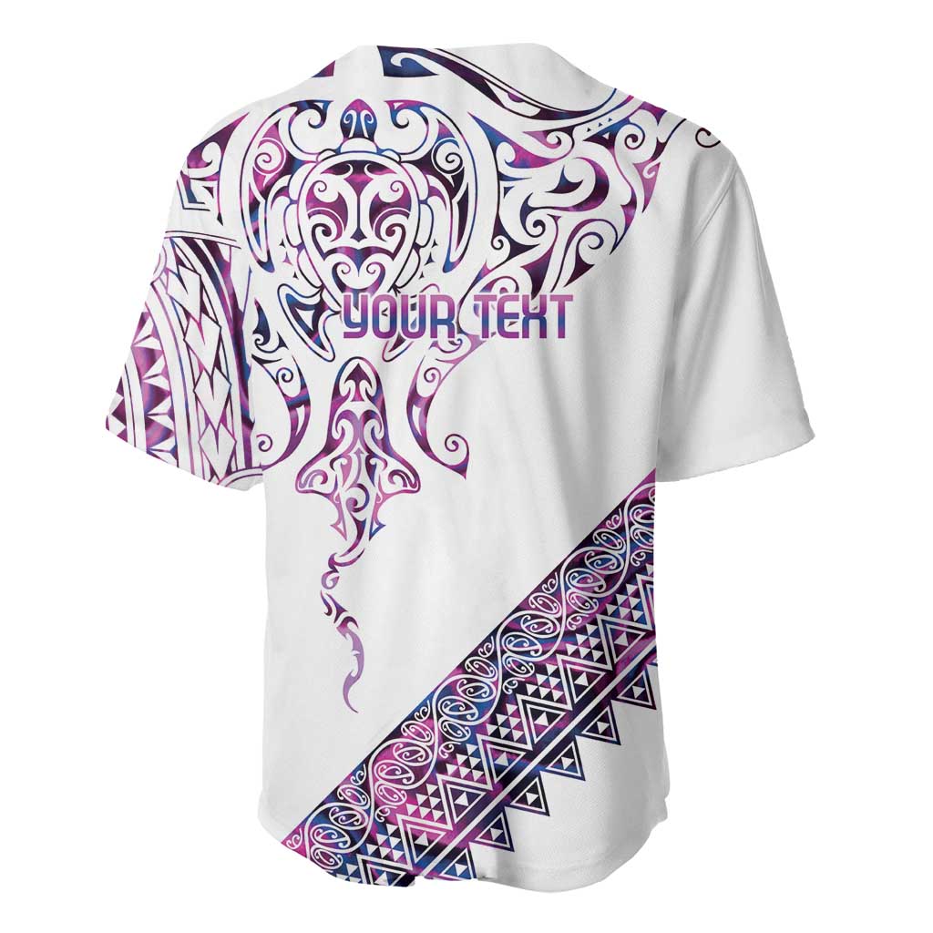 Mawhero Paua shell Kowhaiwhai Taniko Personalised Baseball Jersey Manta Ray Shark-Turtle Maori Tribal Style LT9 - Polynesian Pride