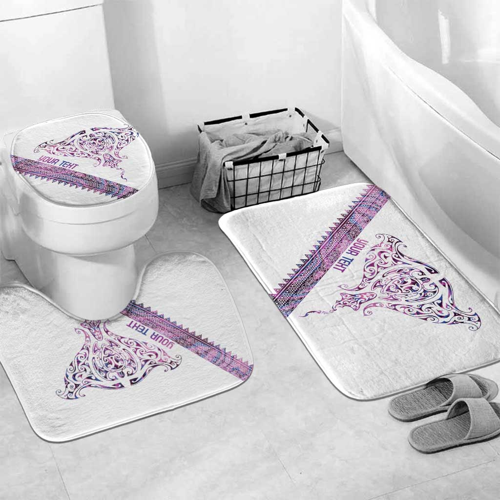 Mawhero Paua shell Kowhaiwhai Taniko Personalised Bathroom Set Manta Ray Shark-Turtle Maori Tribal Style