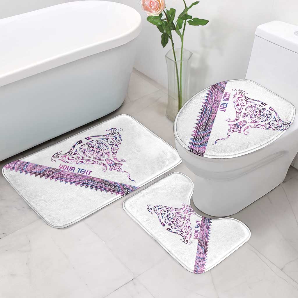 Mawhero Paua shell Kowhaiwhai Taniko Personalised Bathroom Set Manta Ray Shark-Turtle Maori Tribal Style