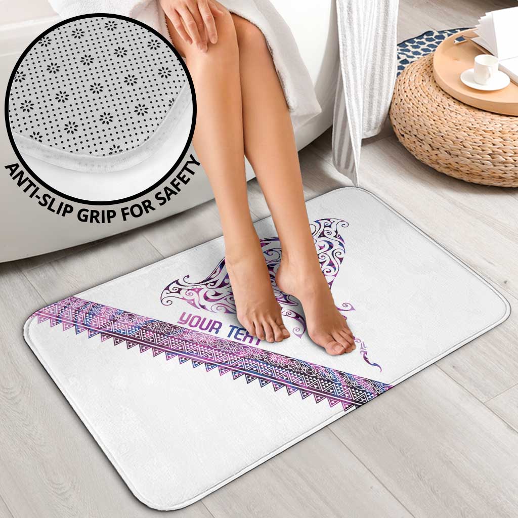 Mawhero Paua shell Kowhaiwhai Taniko Personalised Bathroom Set Manta Ray Shark-Turtle Maori Tribal Style