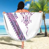 Mawhero Paua shell Kowhaiwhai Taniko Personalised Beach Blanket Manta Ray Shark-Turtle Maori Tribal Style LT9 - Polynesian Pride
