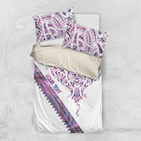 Mawhero Paua shell Kowhaiwhai Taniko Personalised Bedding Set Manta Ray Shark-Turtle Maori Tribal Style