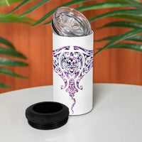 Mawhero Paua shell Kowhaiwhai Taniko Personalised 4 in 1 Can Cooler Tumbler Manta Ray Shark-Turtle Maori Tribal Style
