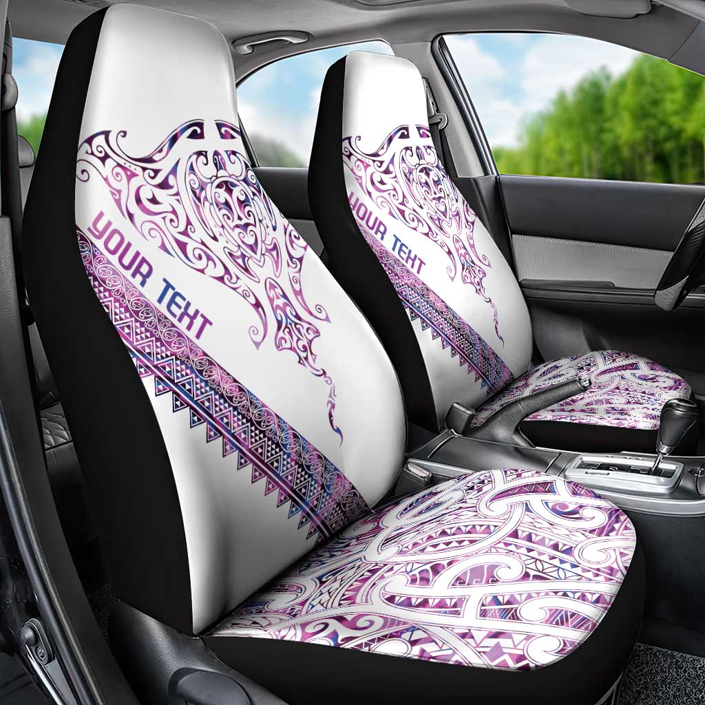 Mawhero Paua shell Kowhaiwhai Taniko Personalised Car Seat Cover Manta Ray Shark-Turtle Maori Tribal Style