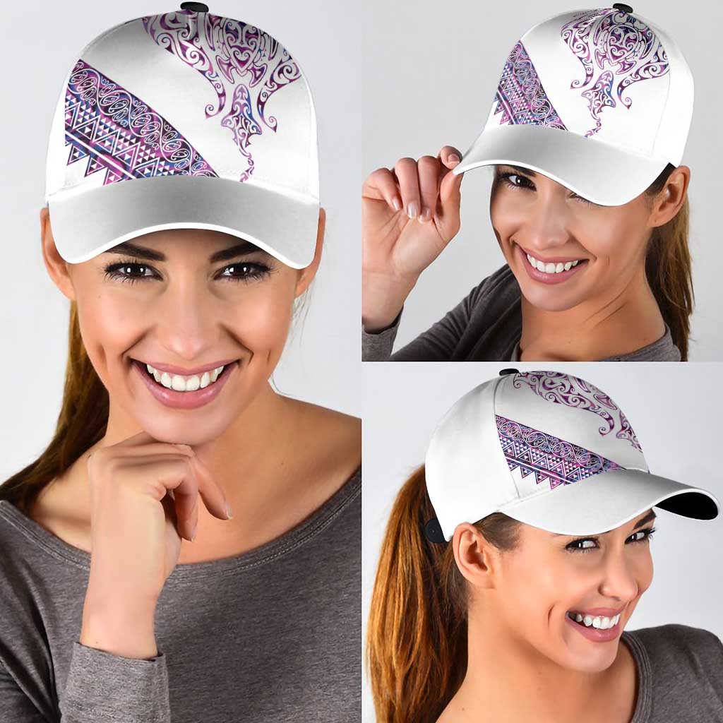 Mawhero Paua shell Kowhaiwhai Taniko Classic Cap Manta Ray Shark-Turtle Maori Tribal Style LT9 - Polynesian Pride