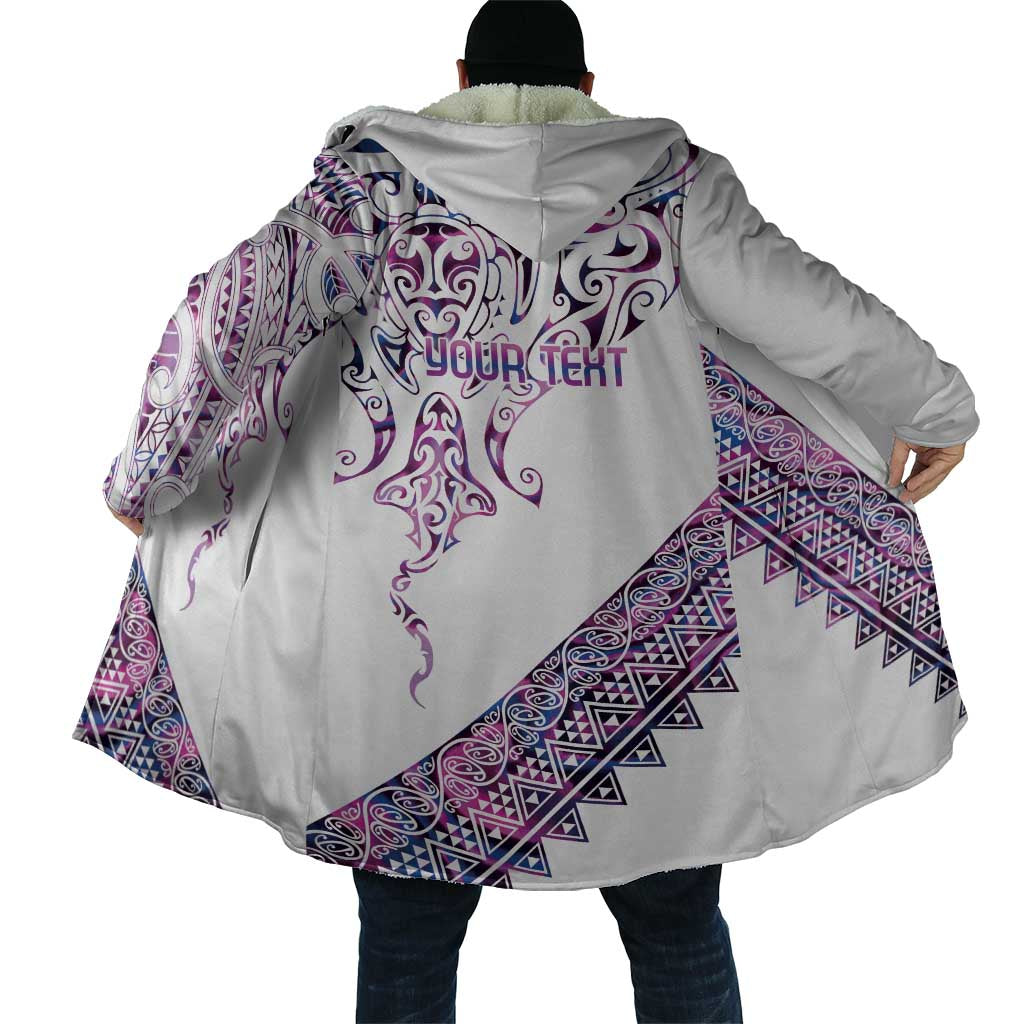 Mawhero Paua shell Kowhaiwhai Taniko Personalised Cloak Manta Ray Shark-Turtle Maori Tribal Style
