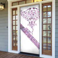 Mawhero Paua shell Kowhaiwhai Taniko Personalised Door Cover Manta Ray Shark-Turtle Maori Tribal Style