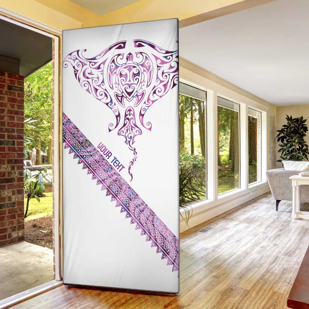 Mawhero Paua shell Kowhaiwhai Taniko Personalised Door Cover Manta Ray Shark-Turtle Maori Tribal Style