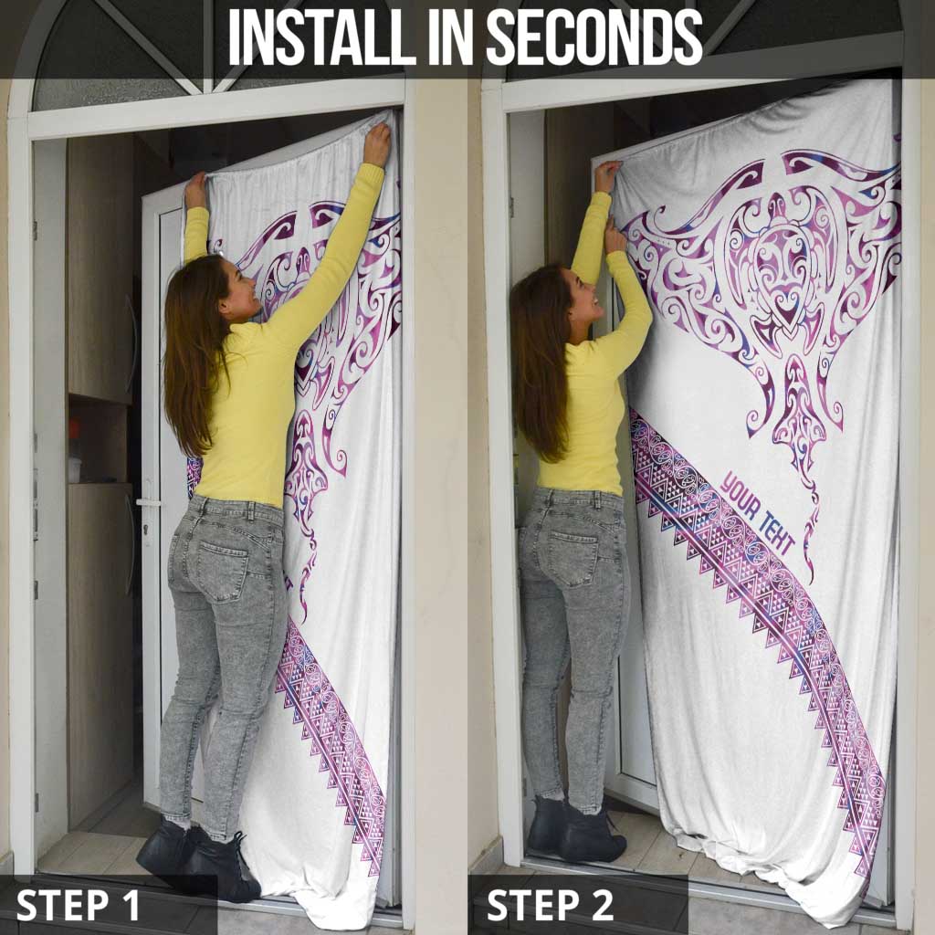 Mawhero Paua shell Kowhaiwhai Taniko Personalised Door Cover Manta Ray Shark-Turtle Maori Tribal Style