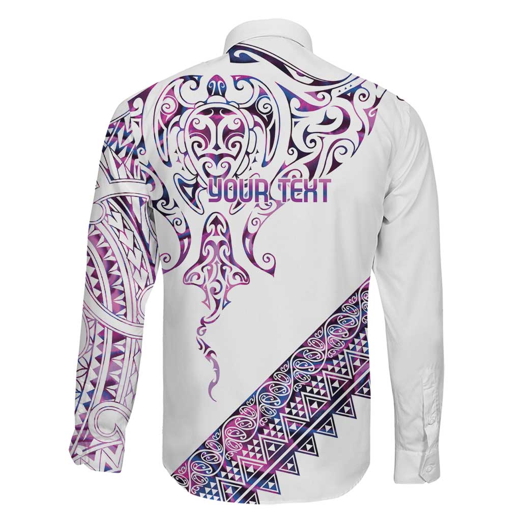 Mawhero Paua shell Kowhaiwhai Taniko Personalised Family Matching Off Shoulder Short Dress and Hawaiian Shirt Manta Ray Shark-Turtle Maori Tribal Style LT9 - Polynesian Pride