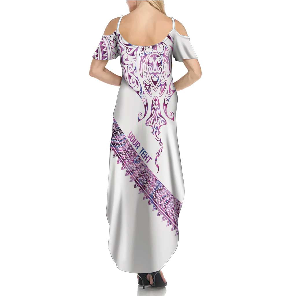 Mawhero Paua shell Kowhaiwhai Taniko Personalised Family Matching Summer Maxi Dress and Hawaiian Shirt Manta Ray Shark-Turtle Maori Tribal Style LT9 - Polynesian Pride