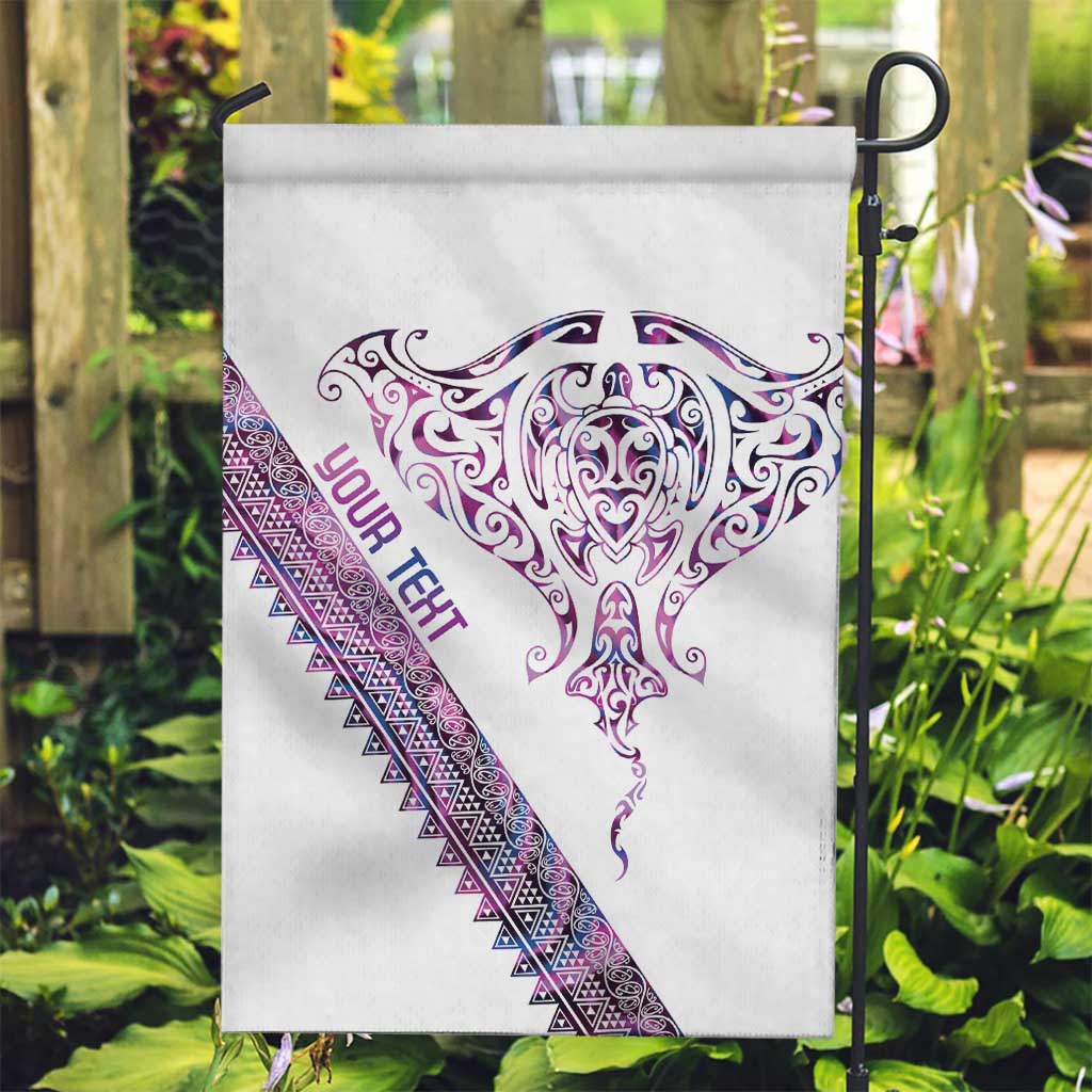 Mawhero Paua shell Kowhaiwhai Taniko Personalised Garden Flag Manta Ray Shark-Turtle Maori Tribal Style LT9 Garden Flag Pink - Polynesian Pride