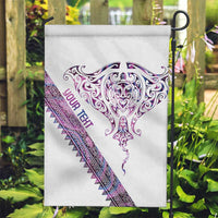 Mawhero Paua shell Kowhaiwhai Taniko Personalised Garden Flag Manta Ray Shark-Turtle Maori Tribal Style LT9 Garden Flag Pink - Polynesian Pride