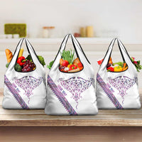 Mawhero Paua shell Kowhaiwhai Taniko Personalised Grocery Bag Manta Ray Shark-Turtle Maori Tribal Style