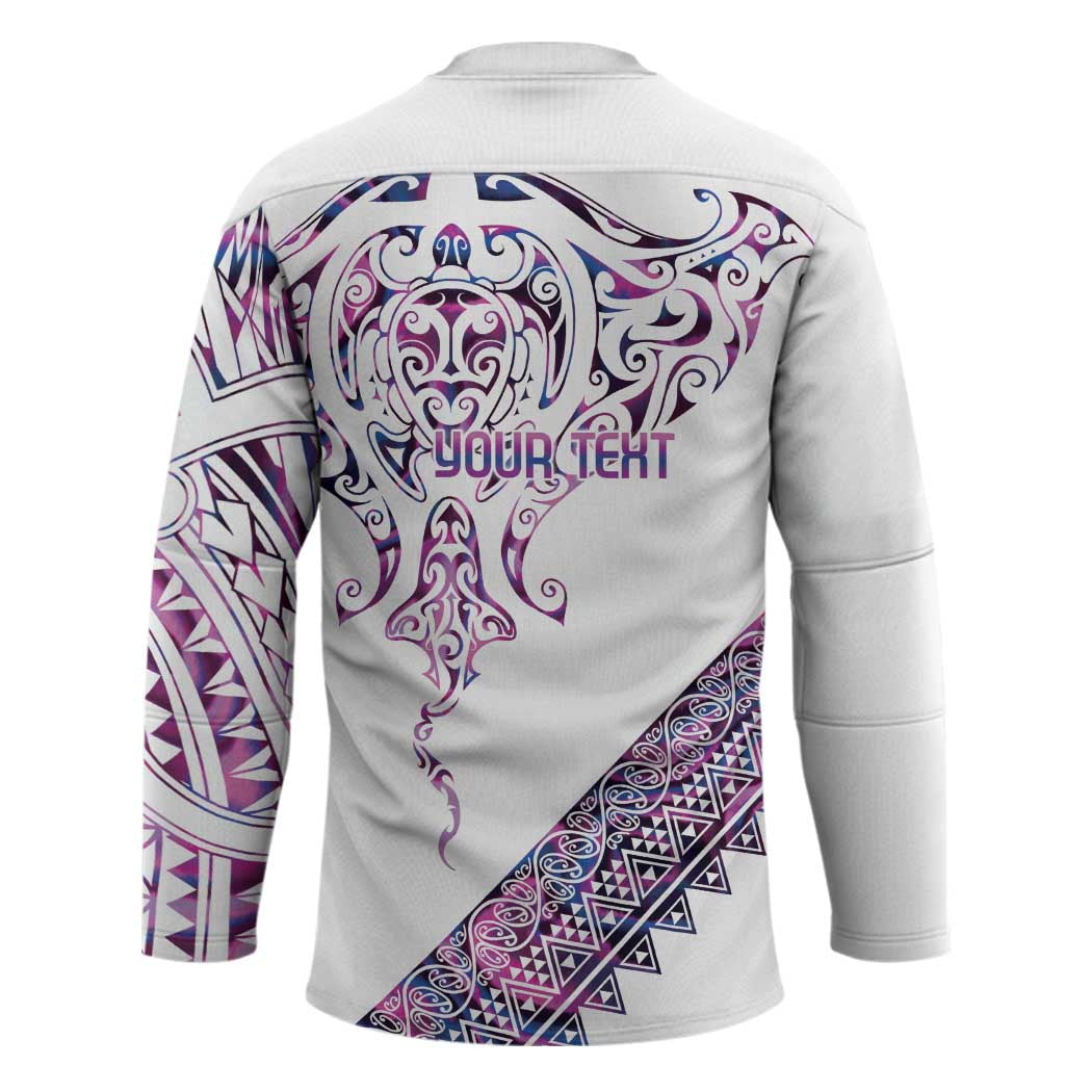 Mawhero Paua shell Kowhaiwhai Taniko Personalised Hockey Jersey Manta Ray Shark-Turtle Maori Tribal Style